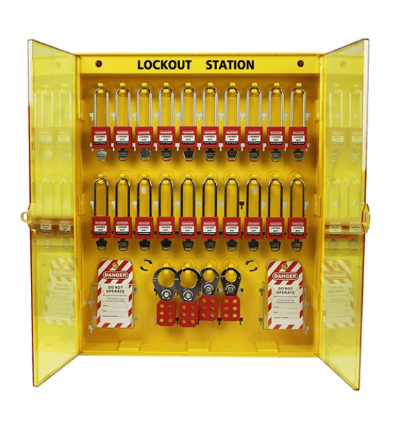 Lockout Tagout (LOTO) Veiligheidsstation XXL - Wandmontage - LOCKOUTSTORE.nl