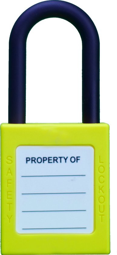 LOTO Veiligheidshangslot Nylon 38mm Geel - LOCKOUTSTORE.nl