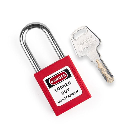 Nylon LOTO Veiligheidshangslot | Lock Out Tag Out Slot | 38mm - ROOD - Metaal - LOCKOUTSTORE.nl
