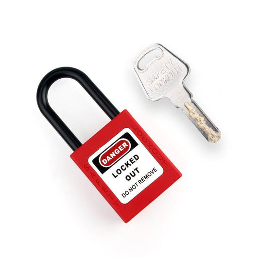 Nylon LOTO Veiligheidshangslot | Lock Out Tag Out Slot | 38mm - ROOD - LOCKOUTSTORE.nl