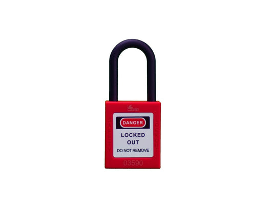 Nylon LOTO Veiligheidshangslot | Lock Out Tag Out Slot | 38mm - ROOD - LOCKOUTSTORE.nl